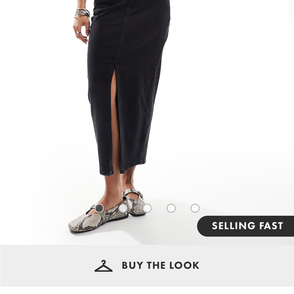 ASOS Black Denim Maxi Skirt - Picture 6 of 7